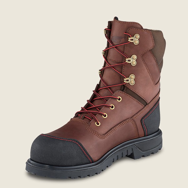 Red Wing Safety Boots Brown/Black - Mens Brnr Xp - 8-inch Insulated Waterproof Toe - 7385-AODZW